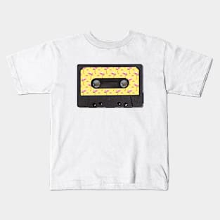 Cassette Tape Vintage Flamingo Yellow Kids T-Shirt